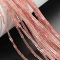 Fili di perle in agata rossa sfaccettata 2x4mm rettangolari per creazione gioielli DIY - Rosso Anguria