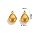 18K gold plated heart teardrop pendant 15x9.5mm with detailed size measurements - Gold Waterdrop