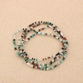Handmade colorful seed bead bracelet with white brown turquoise and black beads - Style 70-Multi Brown Blue