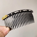 Peine para el pelo con estampado de leopardo, emblema de oso dorado y púas negras - Estampado de Leopardo Gris