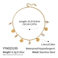 Detail view of 18K gold plated stainless steel shell necklace with size and weight specs - Gold Shell Conch Necklace (YYN025199)