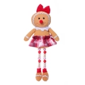 Muñeca de peluche de jengibre con lazo rojo, cuello de encaje y falda de cuadros roja - Estilo Femenino - Lazo y Falda de Encaje Hombre de Jengibre