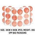Set di 5 adesivi da parete bohémien a pois acquerello in arancione caldo e terracotta - Pois Arancione Caldo e Rosso Mattone (Stile K) / 20x30cm (5 Pezzi/Confezione)