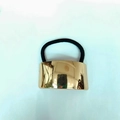 Golden irregular alloy hair tie with high-elasticity rope for minimalist punk ponytail style - 1056-14 (Minimalist Ponytail Plate)
