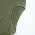 Close-up of olive green mesh gym shorts showing breathable fast-drying fabric texture - Army Green (Detail 1)
