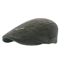Dark green newsboy cap with Sports metal plate and adjustable buckle in casual style - One Size(Adjustable) / Army Green