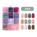 Glänzendes Kunstnägel-Set mit 12 Unifarben in transparenter Aufbewahrungsbox A004 - 12 Farben Glänzender Ovaler Stil (A004)
