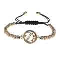 Verstelbare MAMA armband met gekleurde strass steentjes en gevlochten koord - Gekleurde kralenketting