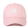 Cappellino da baseball rosa chiaro con ricamo casco spartano bianco su sfondo bianco - Rosa / Regolabile