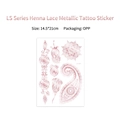 Rose gold metallic henna lace temporary tattoo sticker featuring mandala patterns - Henna Lace Paisley Style (LS-003) / Rose Gold