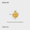 Dettaglio pendente a conchiglia dorato DFC61707, dimensioni 9,5mm x 7mm e peso di 0,6g - DFC61707-Ciondolo a Conchiglia Dorato
