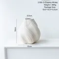 Jarrón de cerámica blanco crema con diseño en espiral, 18cm alto decoración artística - 2195-3 Corto / Crema
