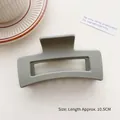 Matte sage green 10.5cm rectangular hollow claw clip for women with elegant resin finish - Square Frosted Gray Green - Approx 10.5cm