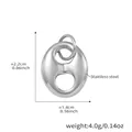 Silver stainless steel pig nose pendant with 2.2cm height and 1.4cm width dimensions - Pig Nose Pendant / Steel