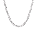 Elegant silver leaf wheat link chain necklace in stainless steel finish for women - Steel Color Texture Necklace