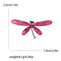 Detailed size specifications of the pink rhinestone dragonfly brooch on a white background - Pink