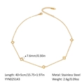 Golden 18K stainless steel four leaf clover necklace with minimalist design for women - Clover Necklace (YYN025143)