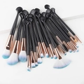 20-piece makeup brush set with shell-style black handles and rose gold ferrule detail - 20Pcs Makeup Artist Shell Style (HZS-179)