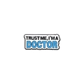 Καρφίτσα σμάλτου με κείμενο Trust Me I'm a Doctor σε ορθογώνια φυσαλίδα σε λευκό - Trust Me I Am A Doctor Σύνθημα (C2884-1)