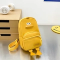 Cute yellow duck cartoon chest bag for kids with embroidered eyes and 3D beak detail - Yellow