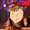 Santa Claus candy jar gift box with red velvet hat and beard, size 23x9cm for Christmas - 23*9cm / Santa Claus Style (Long Beard 23cm)