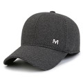 Dark grey winter baseball cap with M SPORT metal logo and textured thick fabric - M Label Grey