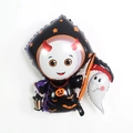 Cartoon Grim Reaper foil balloon with pumpkin lantern and ghost for Halloween party - Large Ghost Messenger