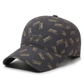 Donkergrijze sport honkbalpet met gouden World Fashion-print en 3D-geborduurd detail - Verstelbaar / donkergrijs