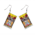 Acrylic tarot earrings with VI The Lovers design on a clean white background - The Lovers-C111