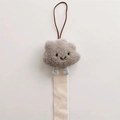 Cloud plush hair accessory organizer in taupe with beige hanging strap and soft texture - Grey Cloud
