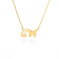 Minimalistische gouden roestvrijstalen ketting met een vlinder en letter S-hanger - Letter C