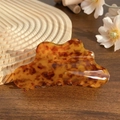 Elegant amber acetate cloud hair claw clip in tortoise shell pattern on wooden base - Leopard Print