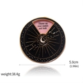 Black and gold enamel pin with moon design and I honor my inner wisdom and truth text - Inner Wisdom Brooch (X00382)