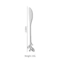 Silver stainless steel leaf handle butter knife, 153mm creative leaf-shaped cutlery tool - Leaf Knife [Silver Loose]