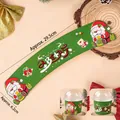 Green Christmas cupcake wrappers with Santa cartoon and Merry Christmas text 10pcs set - 10 Pieces / Cup Sleeve Santa Holding Ball Green
