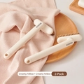 Set van 2 crème gele multifunctionele spleetborstels met dichte borstels voor reiniging - 2 Stuks/Set / Crèmegeel