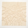 Macro detail of beige matte satin silk scarf showcasing soft texture and luxury luster - Beige (22#)