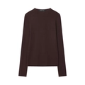 Maglione in maglia bordeaux scuro senza cuciture con collo a lupetto - S / caffè