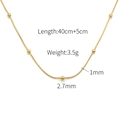 Detalles de la cadena de serpiente oro 18k con cuentas y medidas de 40+5cm de largo - Dorado