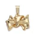 Exquisite 18K gold plated bowknot butterfly pendant accessory for DIY jewelry making - Gold 3D Bow Accessory(YSN007-05)