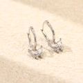 Orecchini a farfalla in argento S925 con brillanti cristalli di zircone per donna - Argento 925 / Oro Bianco