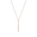 Collar moderno minimalista con colgante de barra vertical en acero oro rosa pulido - Oro rosa