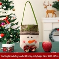Christmas snowman plush gift bag with green handles and dimensions for holiday candy - Large Faux Leather Bell Handbag Snowman