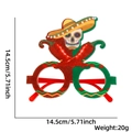 Cinco de Mayo sugar skull party glasses with chili and sombrero felt decorations - Chili & Sugar Skull Style