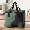 Borsa termica grande in nylon verde foresta e nero con manici rinforzati - Verde Militare