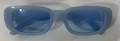 Retro small rectangular sunglasses for women in light blue translucent frame and lenses - Jelly Blue Frame Blue Lens