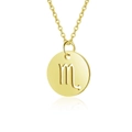 Golden 316L stainless steel necklace with a hollowed Scorpio zodiac coin pendant - Scorpio / Gold