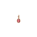 Eleganter Roségold-Anhänger mit großem ovalem rosa Edelstein und kleinem Zirkonstein - Juli Geburtsstein Anhänger Ohne Kette