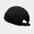 Bonnet docker vintage noir avec bord en polaire et sangle réglable pour l'hiver - Réglable / Noir