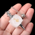Cho Ku Rei Reiki-Pendel aus rosa Kristall mit Silberkette für die Meditation - Bergkristall